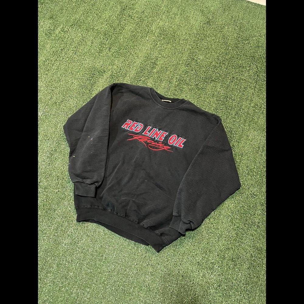 Ams Oil Black Crewneck Nascar Racing Crewneck Size Medium Black